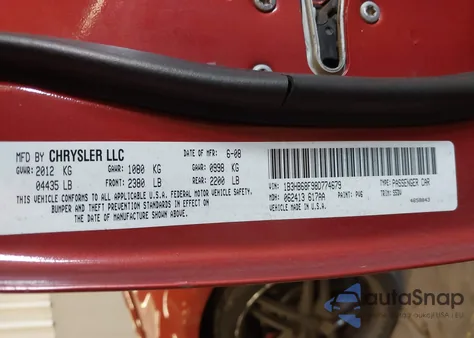 2008 Dodge Caliber Srt4 from USA, damaged, VIN 1B3HB68F98D774679